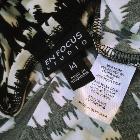 En Focus Studio Cocktail Dress 14 HiWaist Floral Beaded Medallion Straps Stretch - Picture 9 of 13